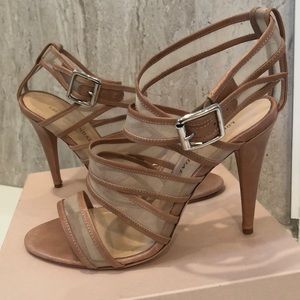Loeffler Randall Nude Mesh Wrap Sandal